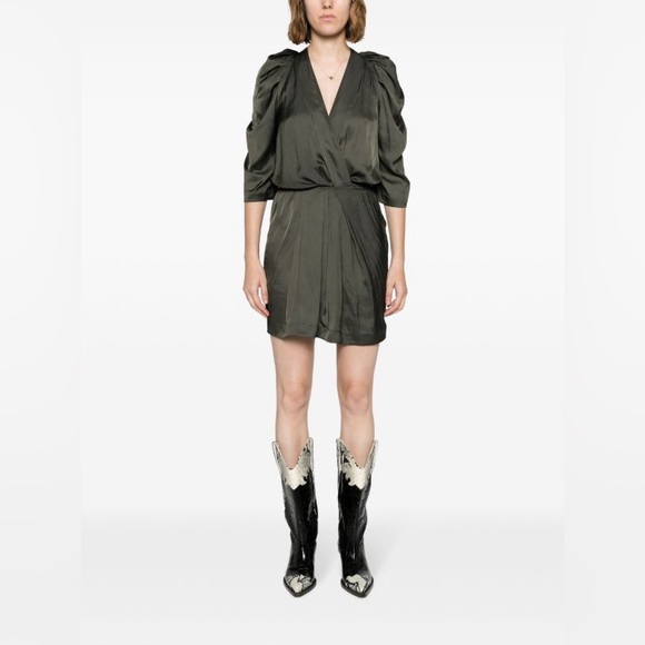 Zadig&Voltaire Ruz pleat-detail satin minidress NWTs - Picture 1 of 3